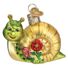 Old World Christmas Smiley Snail Glass Tree Ornament FREE BOX 12644