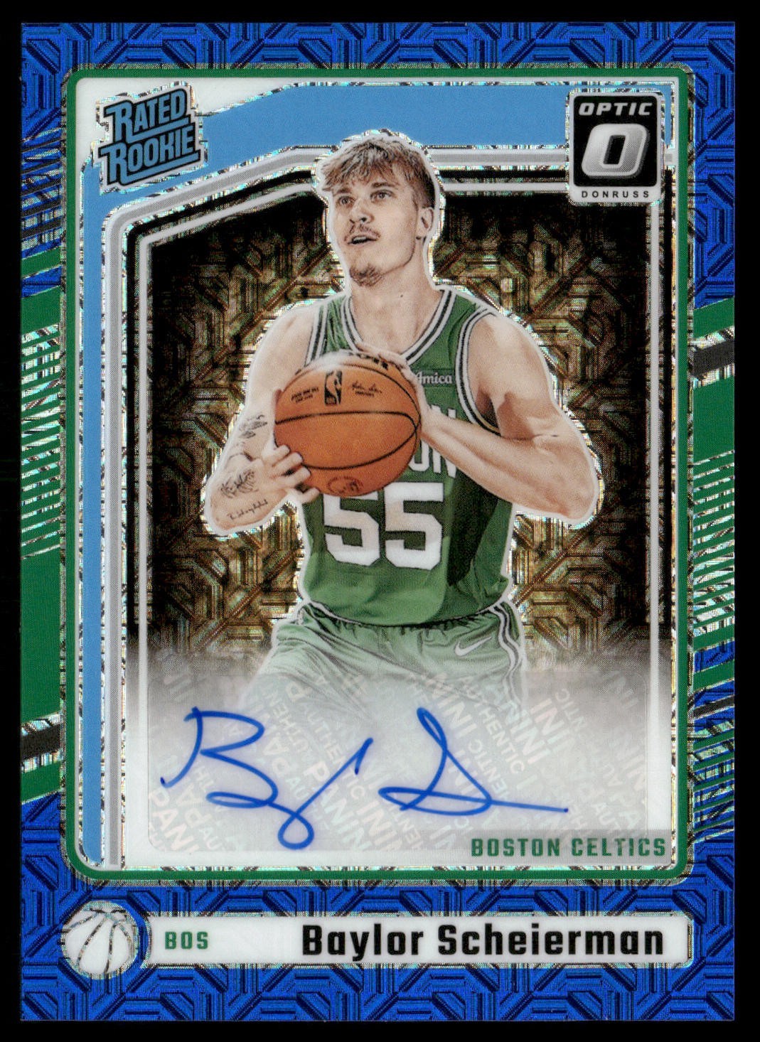 2024-25 Panini Donruss Optic Baylor Scheierman #310 RC Auto Choice Blue /24