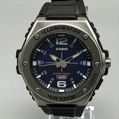 Casio 5577 MWA-100H Mens Watch 46mm Blue Illuminator 100M Resin New Battery