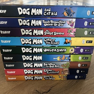 Dog Man Books Lot of 9 Hardcover Dav Pilkey Graphic Novel Set Series