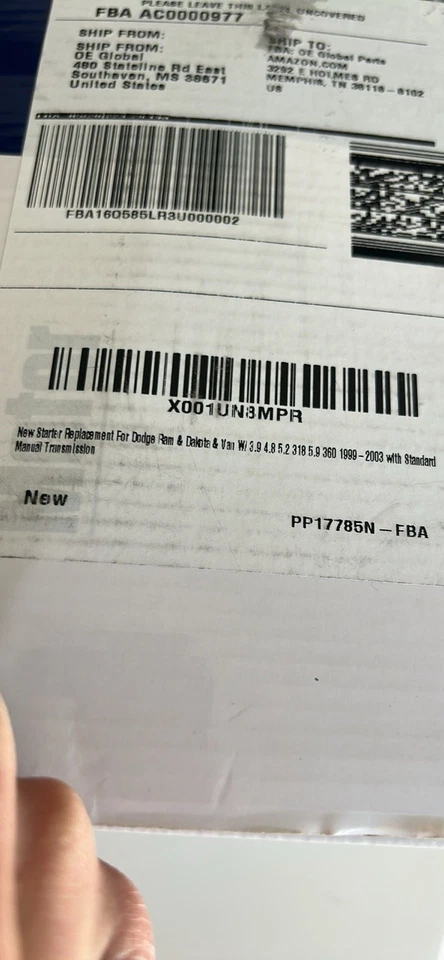 Dodge Ram 1500 2500 3500 furgoneta Dakota Durango 1999 2000 2001 2002 2003 arranque m/t Foto 4 de 4