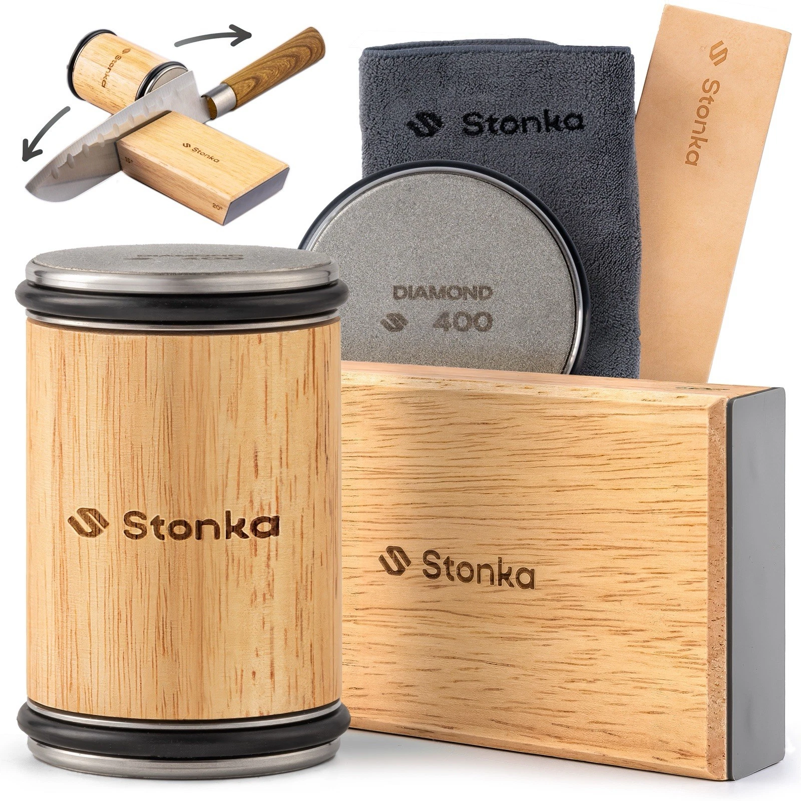 ROLLING KNIFE SHARPENER SET-WITH DIAMOND-CERAMIC ROLLING -15 &20 ANGLE