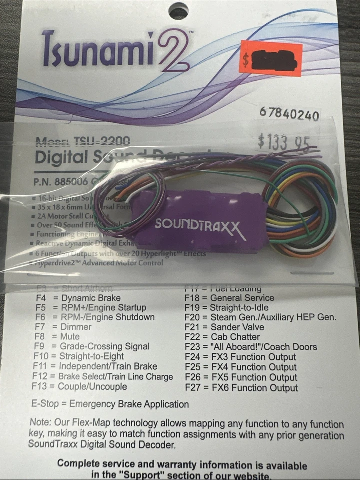 Soundtraxx #885006 Tsunami 2 Model TSU-2200 Digital Sound Decoder - GE Diesels - Image 2 of 3