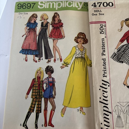 Vintage 1960s Simplicity Fashion Doll Wardrobe Sewing Patterns Size 11.5” Lot 8 - Picture 9 of 9