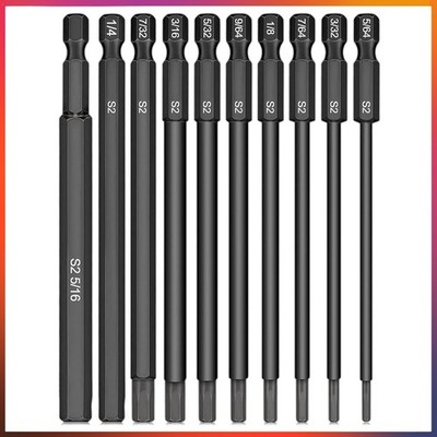 Langanhaltendes 10er Set Magnetische Inbusschlüssel - 100mm S2 Stahl, 5 Größen