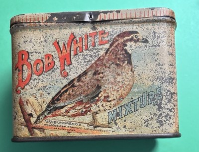 Bob White Rare Early Tobacco Tin Hunting Scene