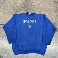 vintage yale university bulldogs made in usa collegiate blue crewneck size xl