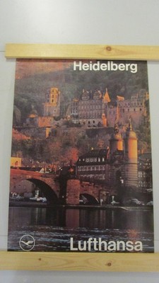 Vintage A1 Lufthansa-Poster 'Heidelberg' Otl Aicher