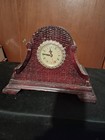 Vintage brown wicker mantle clock  1970 — photo 1