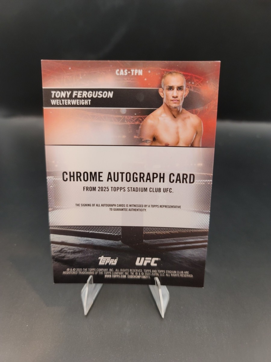 2025 Stadium Club UFC Chrome Orange Tony Ferguson Autograph Card