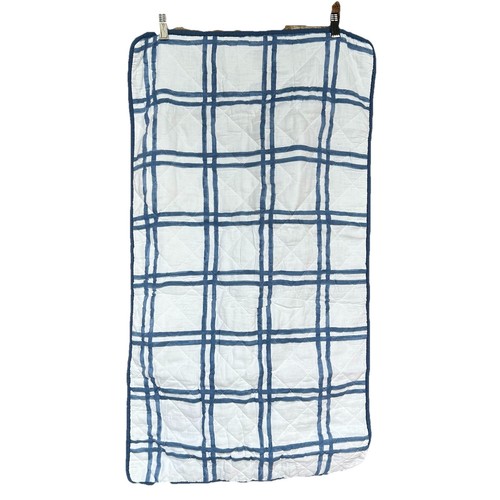 BROOKS BROTHERS King Pillow Shams 2-Pc Set BLUE & WHITE Muslin Cotton Anchors - Picture 4 of 7