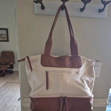 Graf Lantz Cream Vegan Leather Carry-On Weekender Travel Tote Bag
