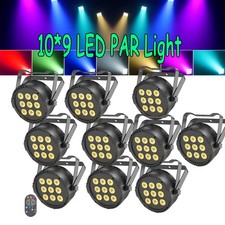 10PCS 9LED RGBW Stage Lighting PAR Light DMX Beam Party DJ Disco Light w/Remote