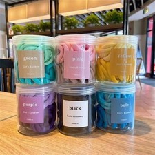 Hair Rubber Bands Elastic Ponytail Holders Candy Colors 50 Pack