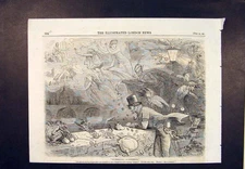 Original Old Antique Print Christina Confession Dream Story Tale 1860 Victorian