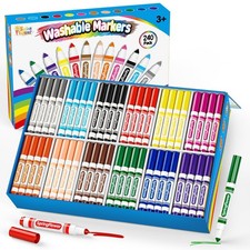 SpringFlower 240 Count Washable Markers Bulk, Markers Bulk Back to School Classr