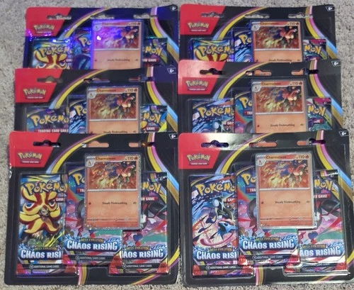 Lot Of 6 - Pokémon TCG Chaos Rising 3-Pack Blister Charmeleon Promo NEW SEALED