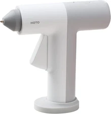 HOTO Cordless Hot Glue Gun, Minimalist Style, 30s Mini Size, White, Grey 