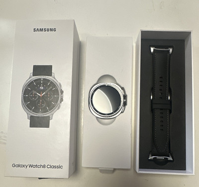 Samsung Galaxy Watch8 Classic SM-L500 46mm Edelstahl 32GB Wear OS Lederarmband