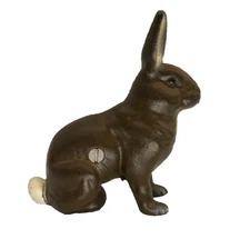 Antique A.C. Williams Cast Iron Rabbit Bank Seated Bunny Early 1900s Original