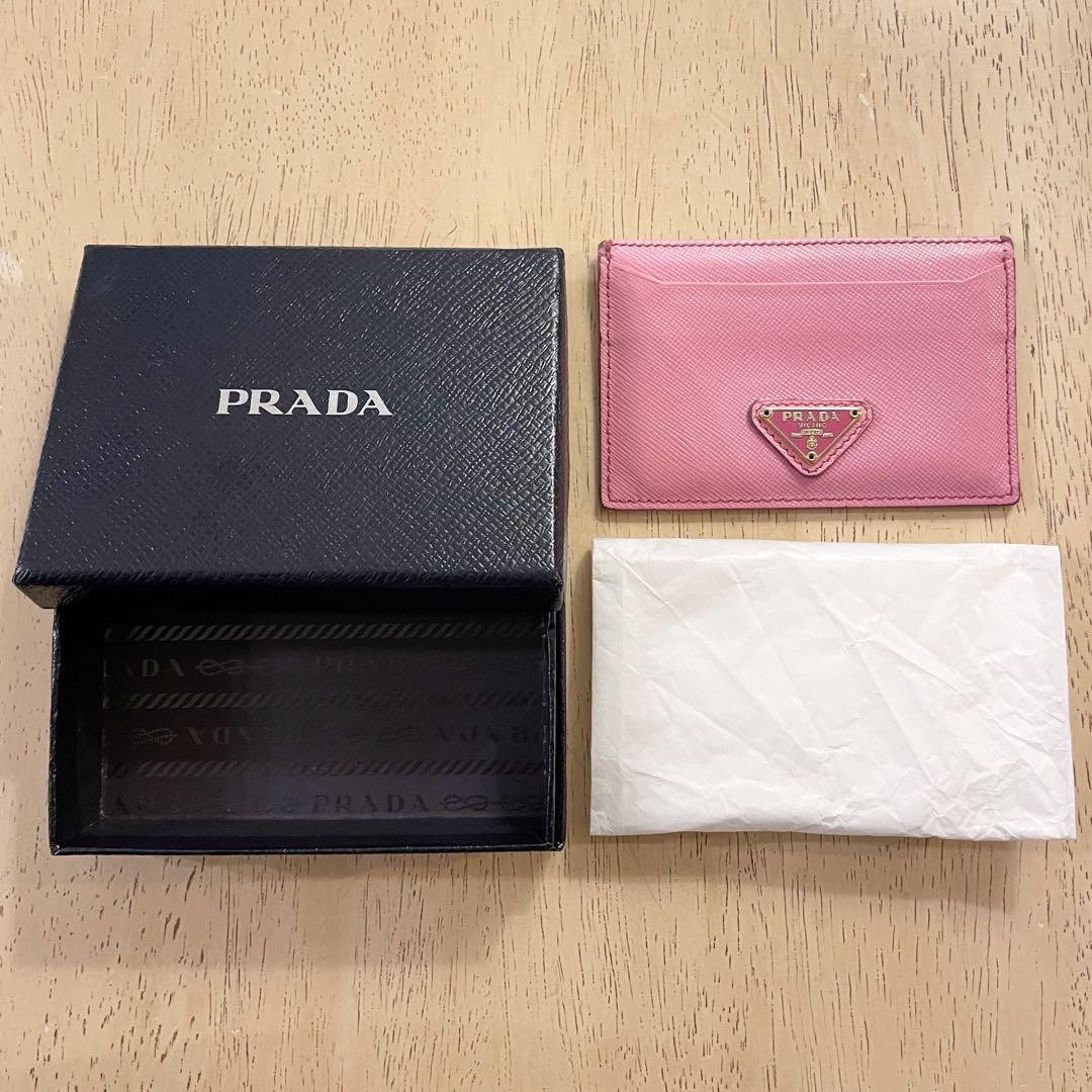 Prada Pink Card Case Leather -Like with Minor Wear