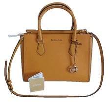 Michael Kors Hope Yellow Marigold Leather Large Satchel Messenger Bag $468.00