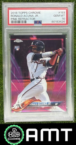 Ronald Acuna Jr. PSA 10 2018 Topps Chrome Pink Refractor Braves RC 3426