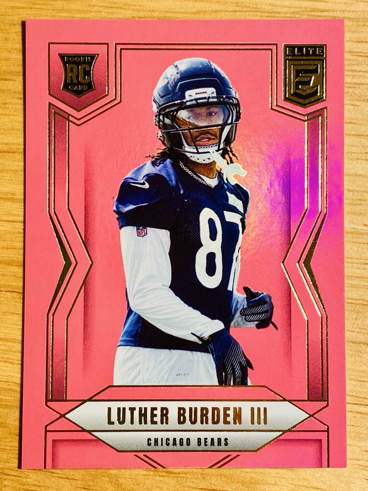 2025 Panini Donruss Elite Luther Burden III Pink Rookie RC #118 Chicago Bears
