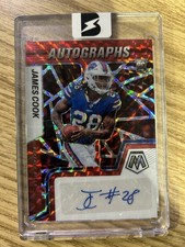 2022 Mosaic Football James Cook Autographs Red Rookie Card. rookie card picture