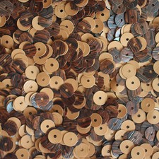 6mm Flat Round Loose SEQUINS PAILLETTE ~ WOOD GRAIN * WALNUT * ~ Made in USA