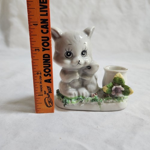 VTG Squirrel Mom & Baby Candle Holder Kitschy Anthropomorphic Figurine Gray Fox - Picture 2 of 11