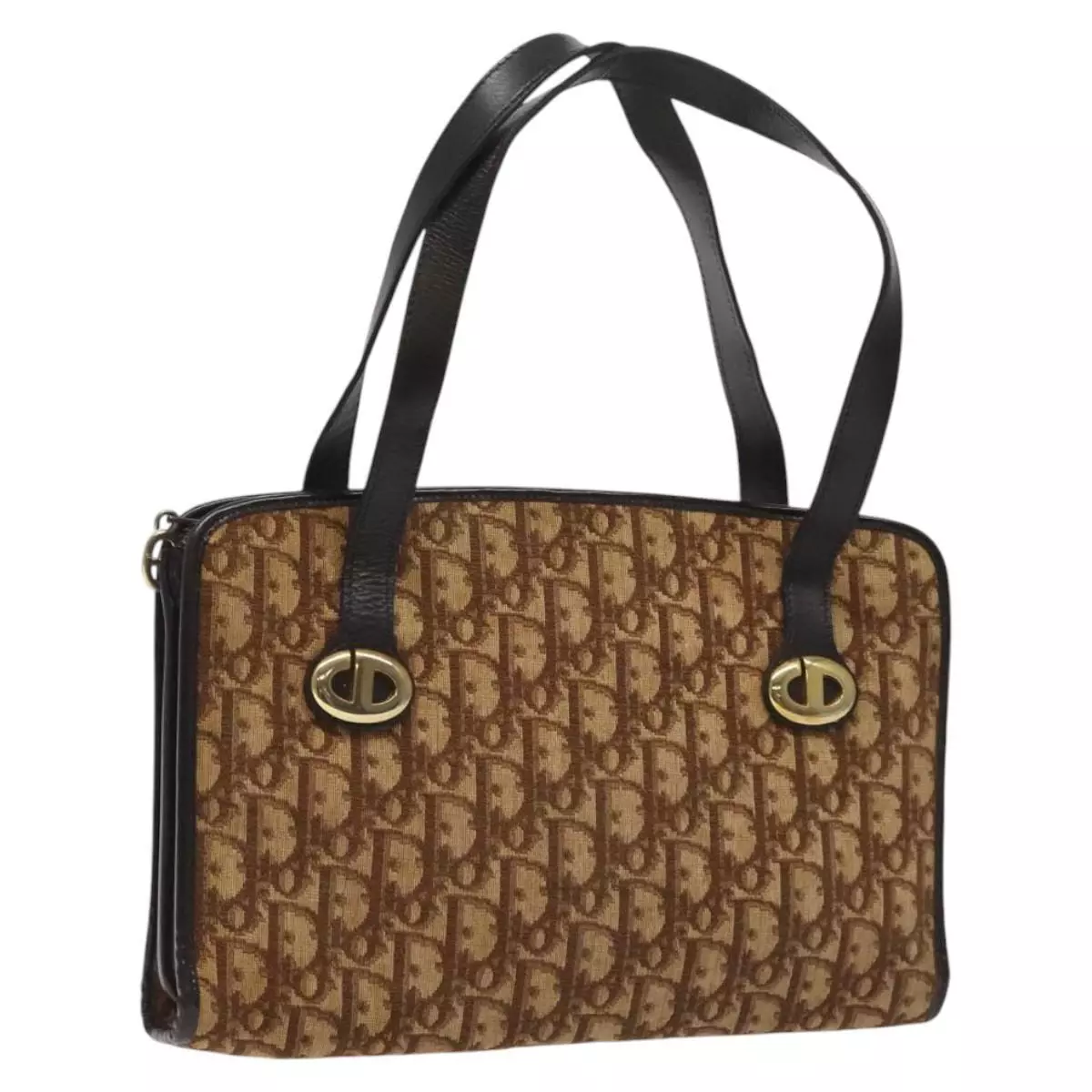Sac à main Christian Dior trotteur toile marron authentique EC646