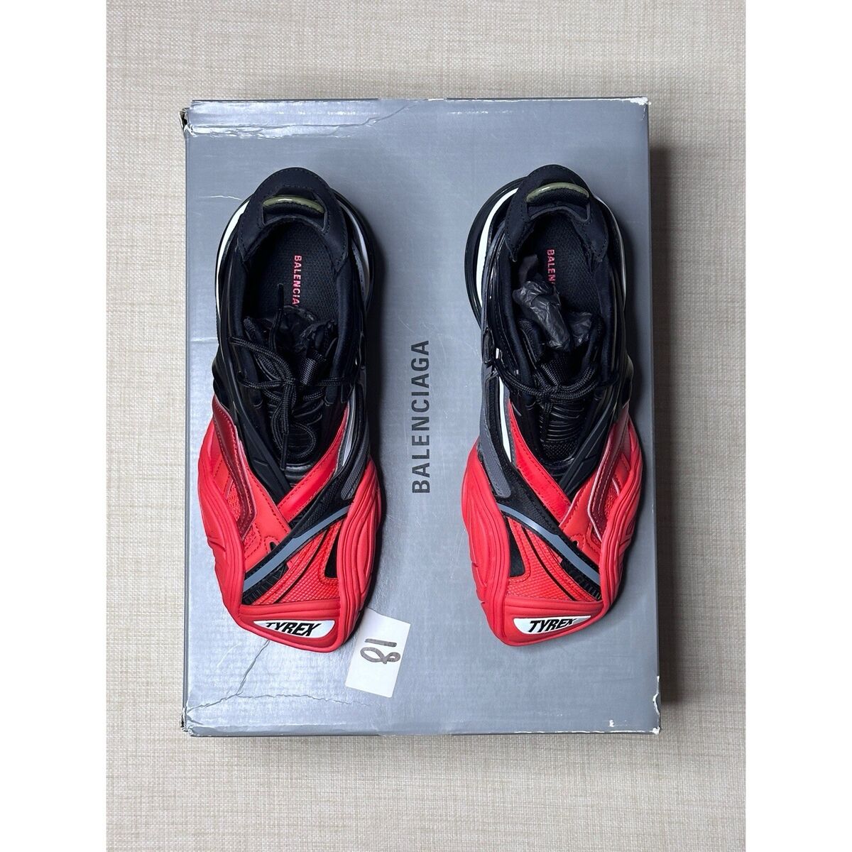 Balenciaga TYREX Technical Sneakers Black Red MSRP $1000 Sz Balenciaga TYREX Technical Sneakers Black Red MSRP $1000 Sz