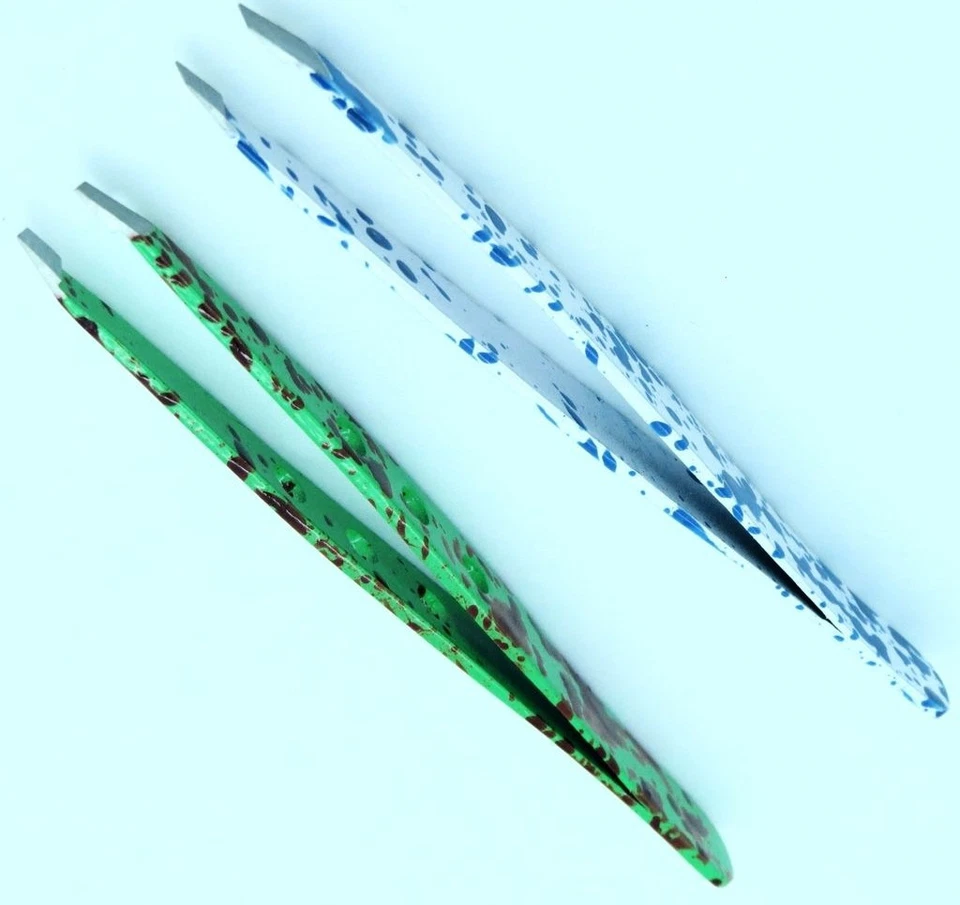 2 Pcs Eyebrow TweezerS Set Useful Stainless Steel Slant Tip Hair Removal tOOLS - Image 3 of 3