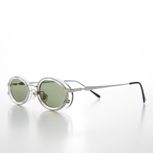 Clear Oval 90s Vintage Sunglass - Dorian - Picture 2 of 2