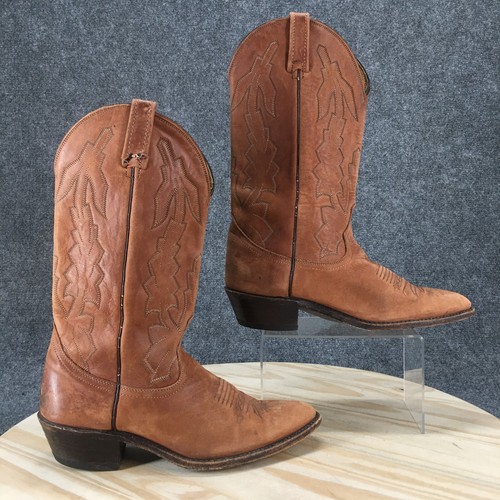 Dan Post Damenstiefel 9,5 D Marlboro Western Cowboy braun zum Überziehen mandelförmige Spitze