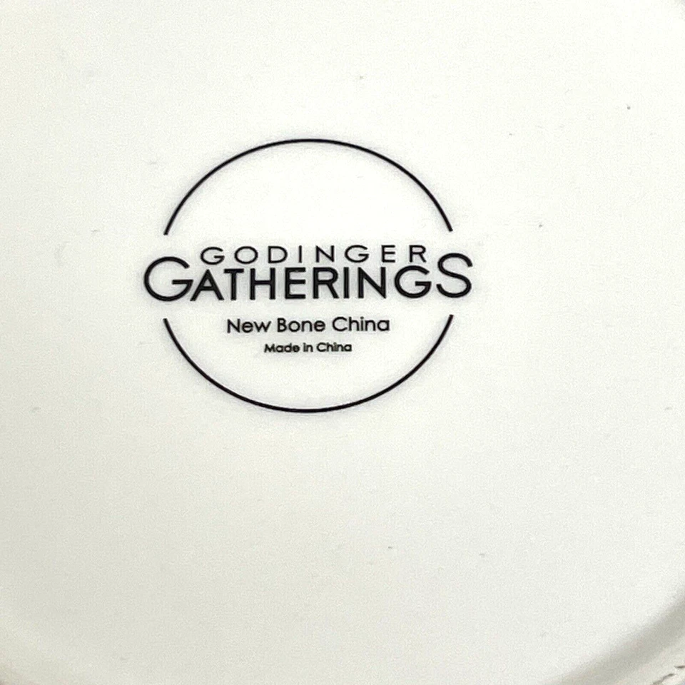 Juego de (4) placas florales Godinger Gatherings de 8” nuevas de porcelana de hueso de 1' de profundidad borde dorado Foto 4 de 4