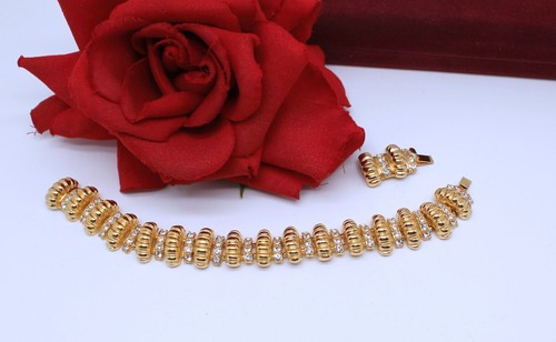 Camrose Kross Jacqueline Kennedy  JBK Rhinestone  Gold tone Bracelet CAT RESCUE
