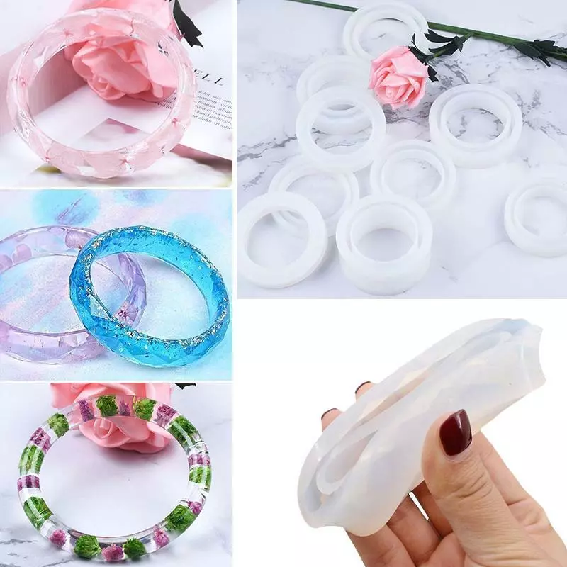 R H LIFESTYLE DIY Silicone Resin Bracelet Casting Mold (Bangle Mould - Set  of 4PCS) SM4433