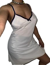 Miss Dior Vintage ILGWU Union USA Made Nightgown White Dress Camisole Size S