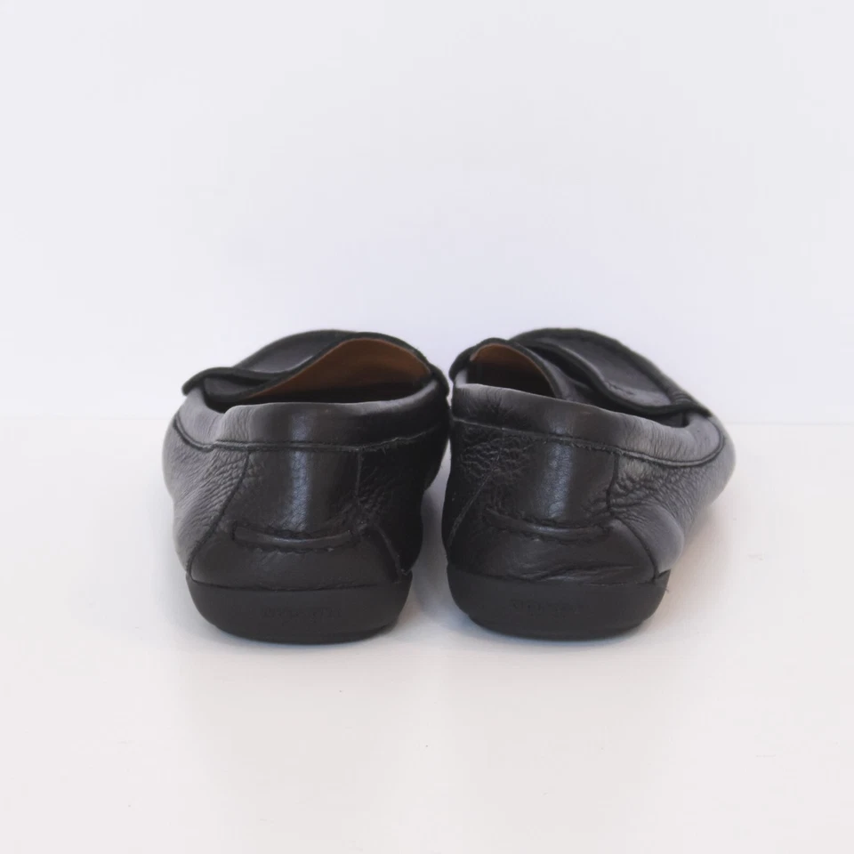 Mocasines Coach Penny negros para dama de cuero granulado negro sin cordones 11B Foto 4 de 4