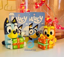 Bluey and Bingo Christmas Ornaments set