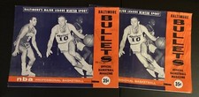 Baltimore Bullets Lot of 2 1960's NBA Basketball Programs