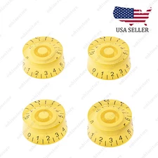 4 Pcs Yellow Electric Guitar Control Knobs Speed Knobs For Les Paul SG Guitar