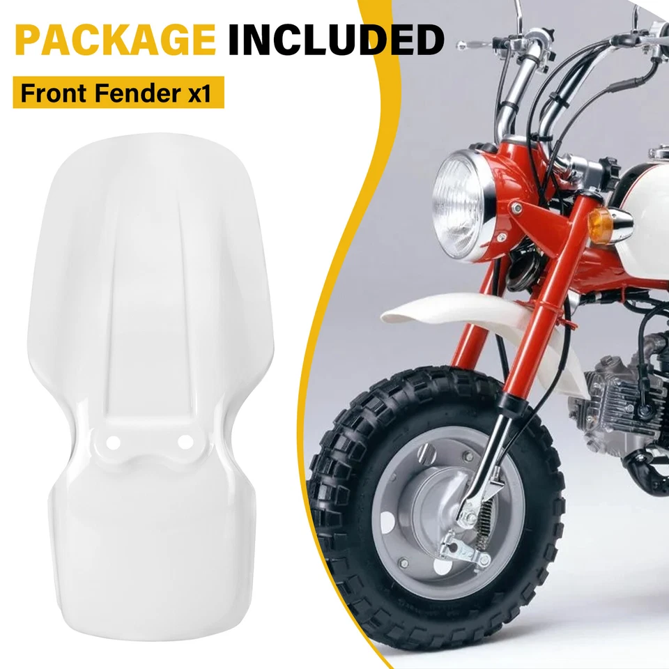 Guardabarros delantero blanco para Honda Z50R 1988 1989 1990 1991 1992-1999 61100-GW8-670ZA Foto 3 de 4