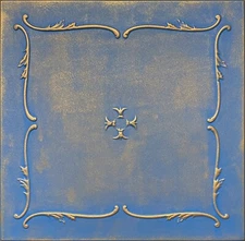 Home Decor Ceiling Tiles Glue UP Atena R5 Blue Gold (21.12 sq.ft ) Lot of 8 Pcs