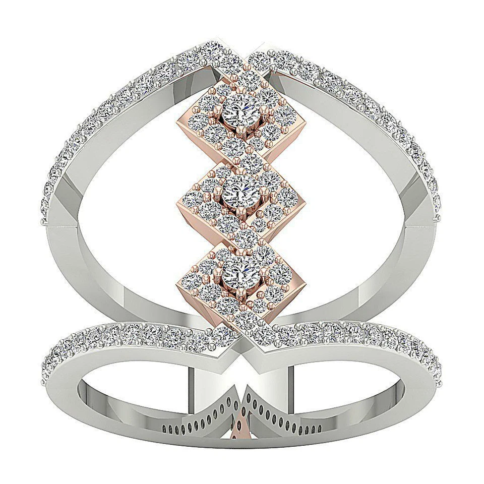 Genune Diamond Double Anniversary Ring I1 G 1.00 Carat 14K Yellow Gold 20.85 MM - Image 3 of 4