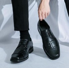 Men's Square Toe Lace Up Loafer Formal Business Brogue Wedding Party Shoes Pumps