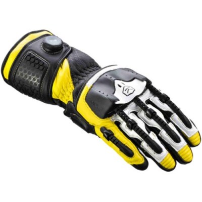 KNOX Handroid MK5 schwarz weiß gelb Motorradhandschuhe mit langer Stulpe  XXL