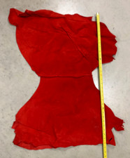 RED Leather Cow Hide Upholstery Vintage Cars - TWO PIECES